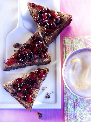 Triangles aux chocolat pimenté aux myrtilles sauvages