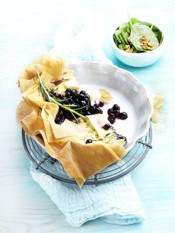 Ziegenkäse-Tarte mit Blaubeeren