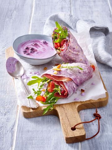 Wraps aux myrtilles et chèvre frais